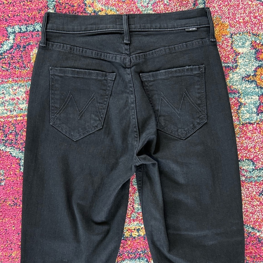 MOTHER | Women's Black The Pixie Dazzler Ankle Fray Jeans in not guilty, size 25 - Picture 8 of 16